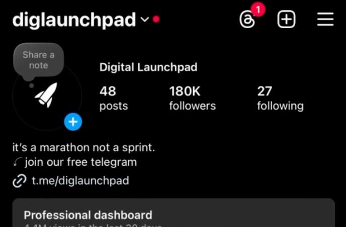 @diglaunchpad · 180K followers — supplied archive screenshot