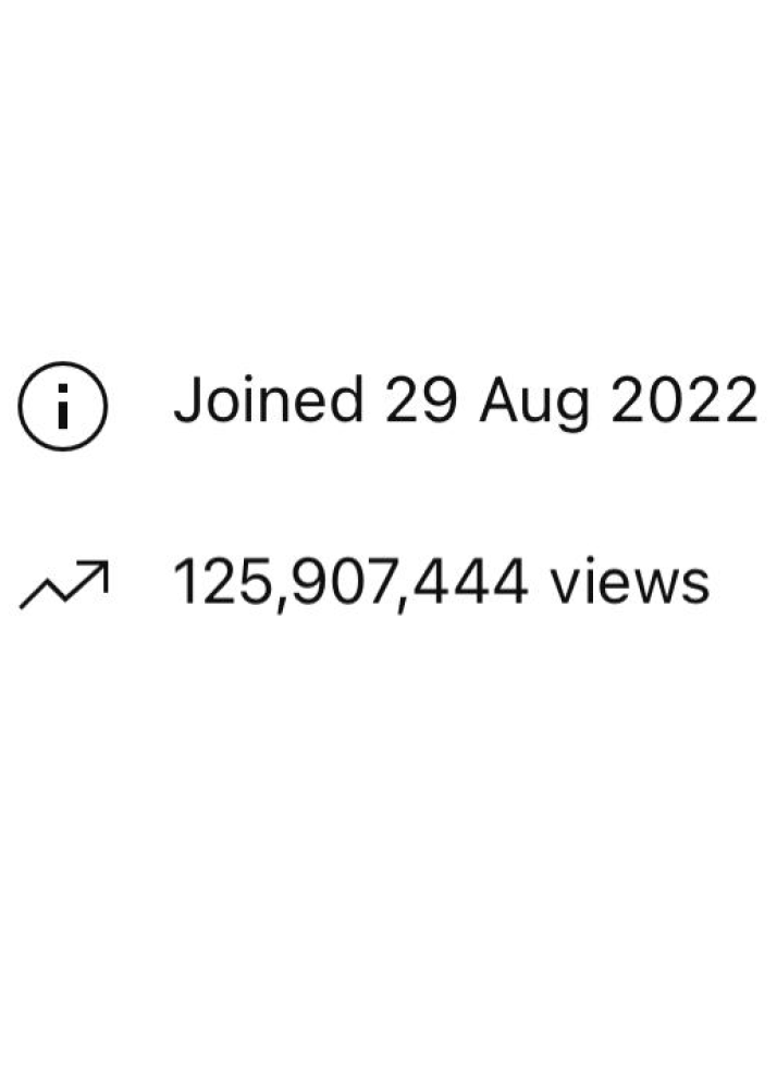 Channel information showing Joined 29 Aug 2022 and 125,907,444 views